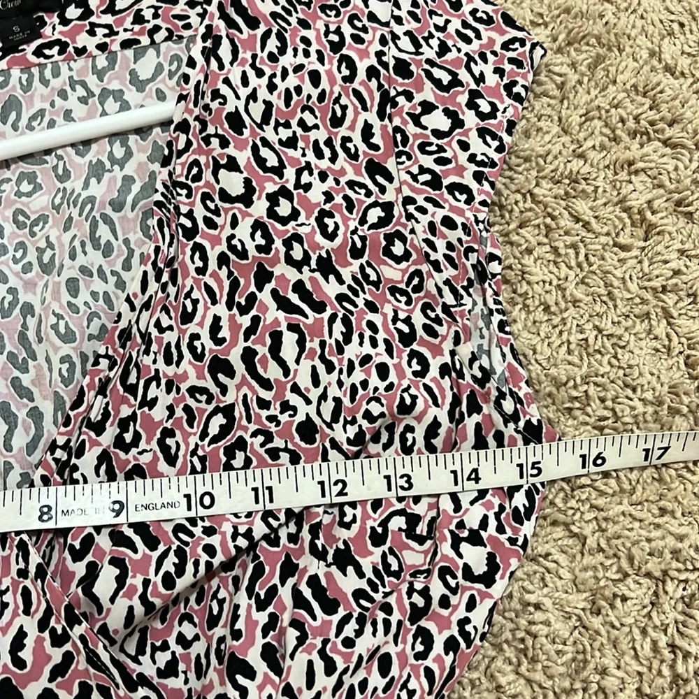J. Crew Leopard Midi Pink White Black Wrap Around Waist Tie Women‎ Medium Dress